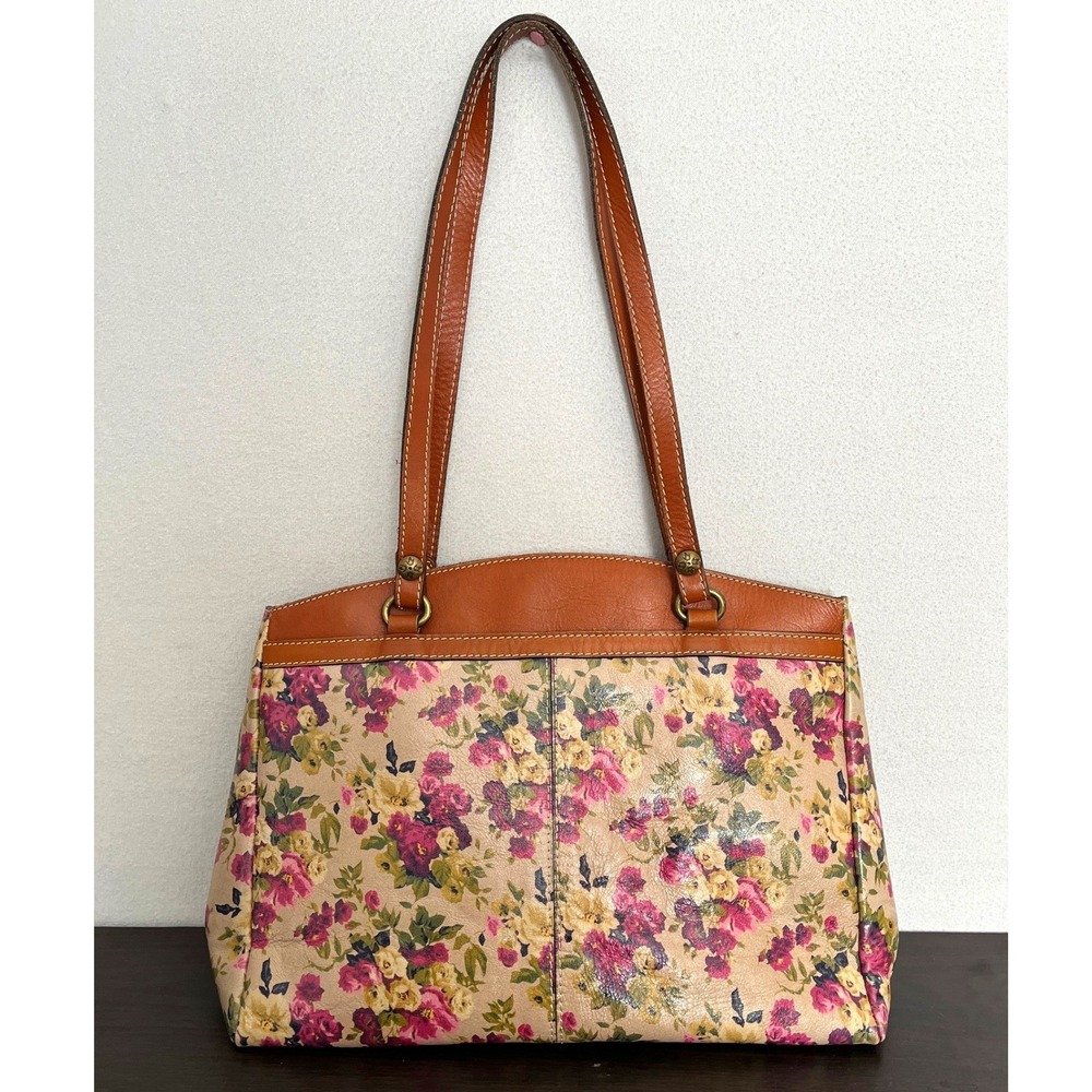Patricia Nash Antique Rose Italian Leather Floral Poppy Tote Bag P53201